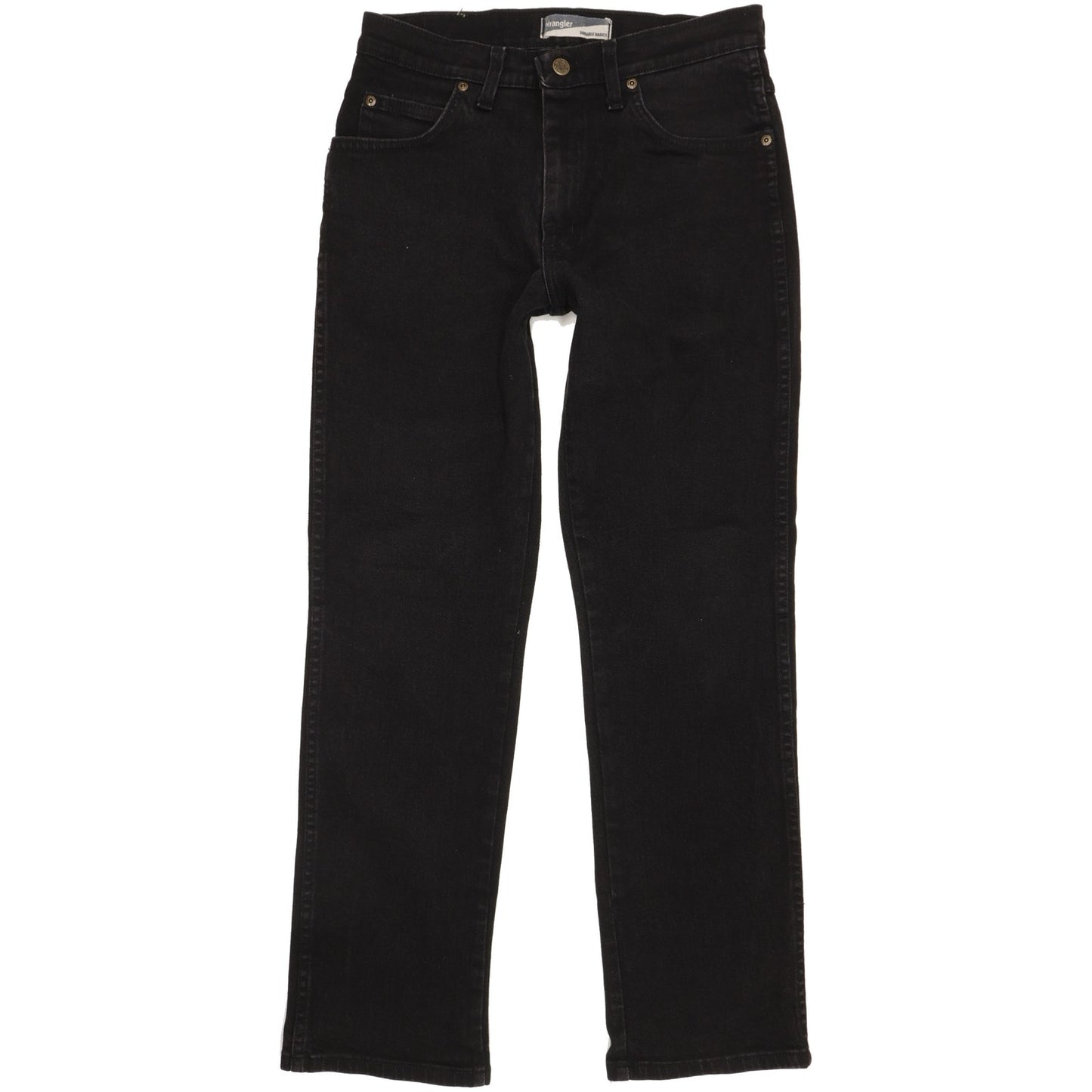Wrangler Durable Quality Men Black Straight Regular Stretch Jeans W31 L30