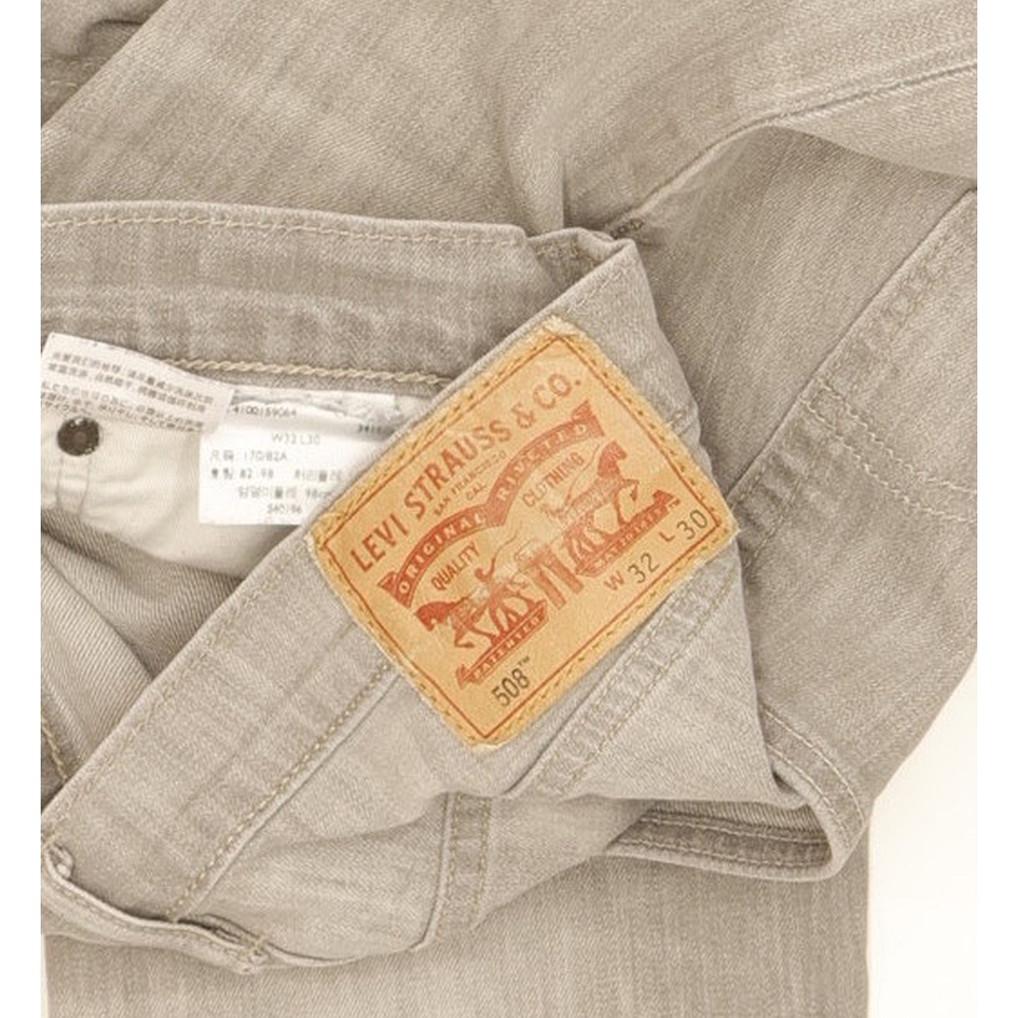 Levi's 508 Men Grey Straight Slim Stretch Jeans W32 L28