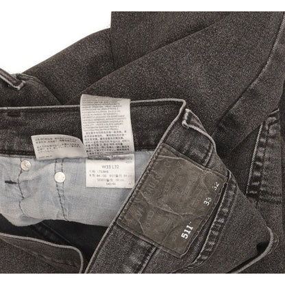 Levi's 511 Men Black Straight Slim Stretch Jeans W33 L32
