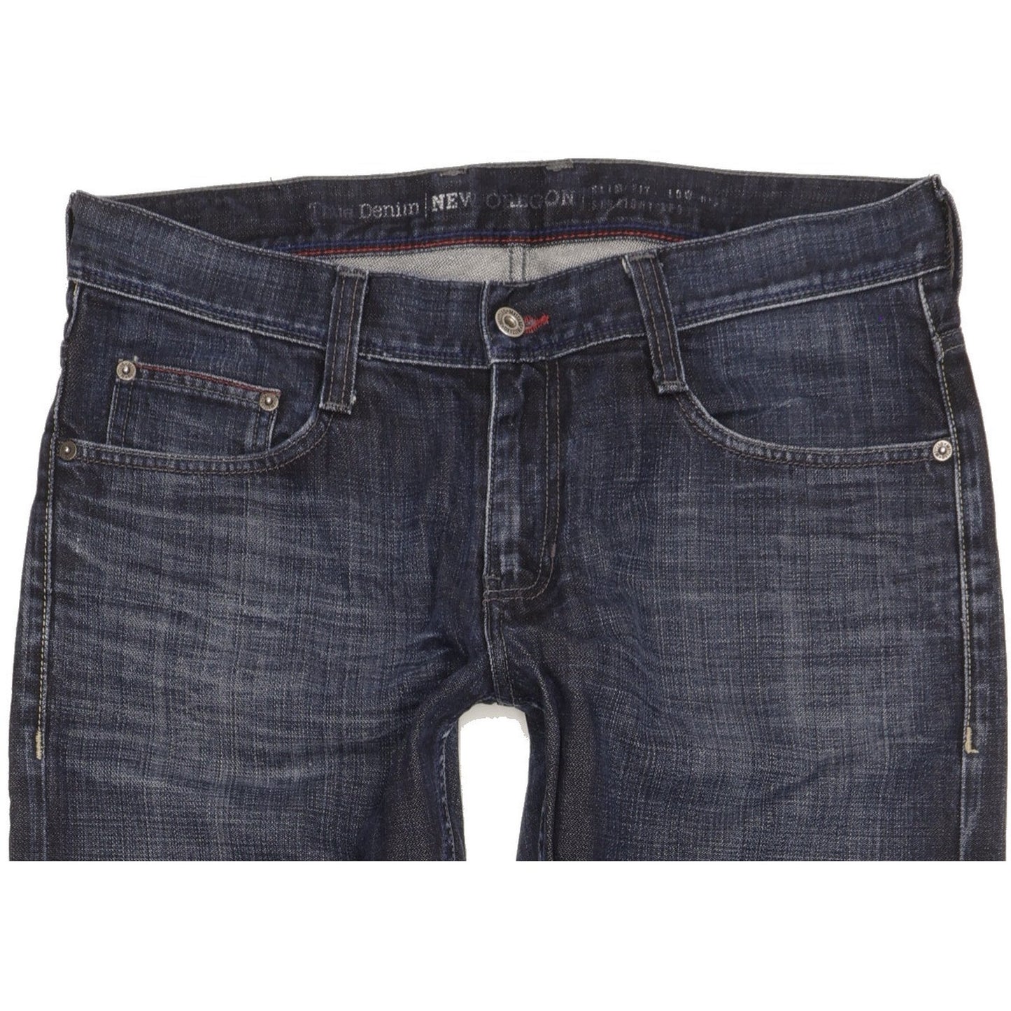 Mustang New Oregon Men Navy Straight Slim Jeans W34 L31