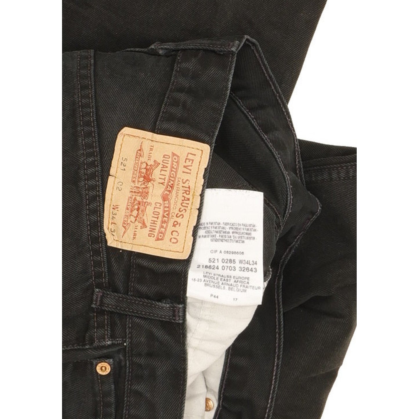 Levi's 521 Men Black Straight Regular Jeans W34 L32