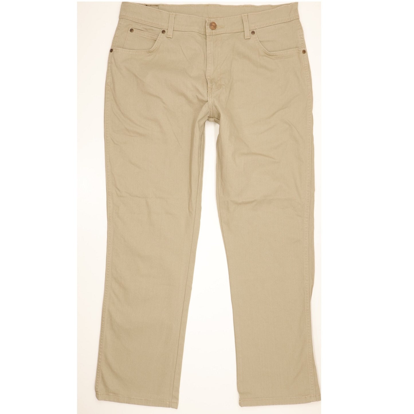 Wrangler Durable Quality Men Beige Straight Regular Stretch Jeans W36 L30