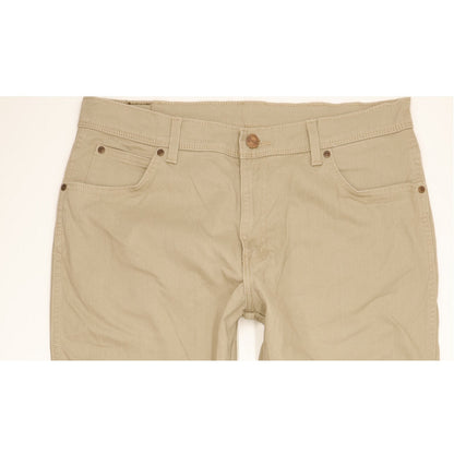Wrangler Durable Quality Men Beige Straight Regular Stretch Jeans W36 L30