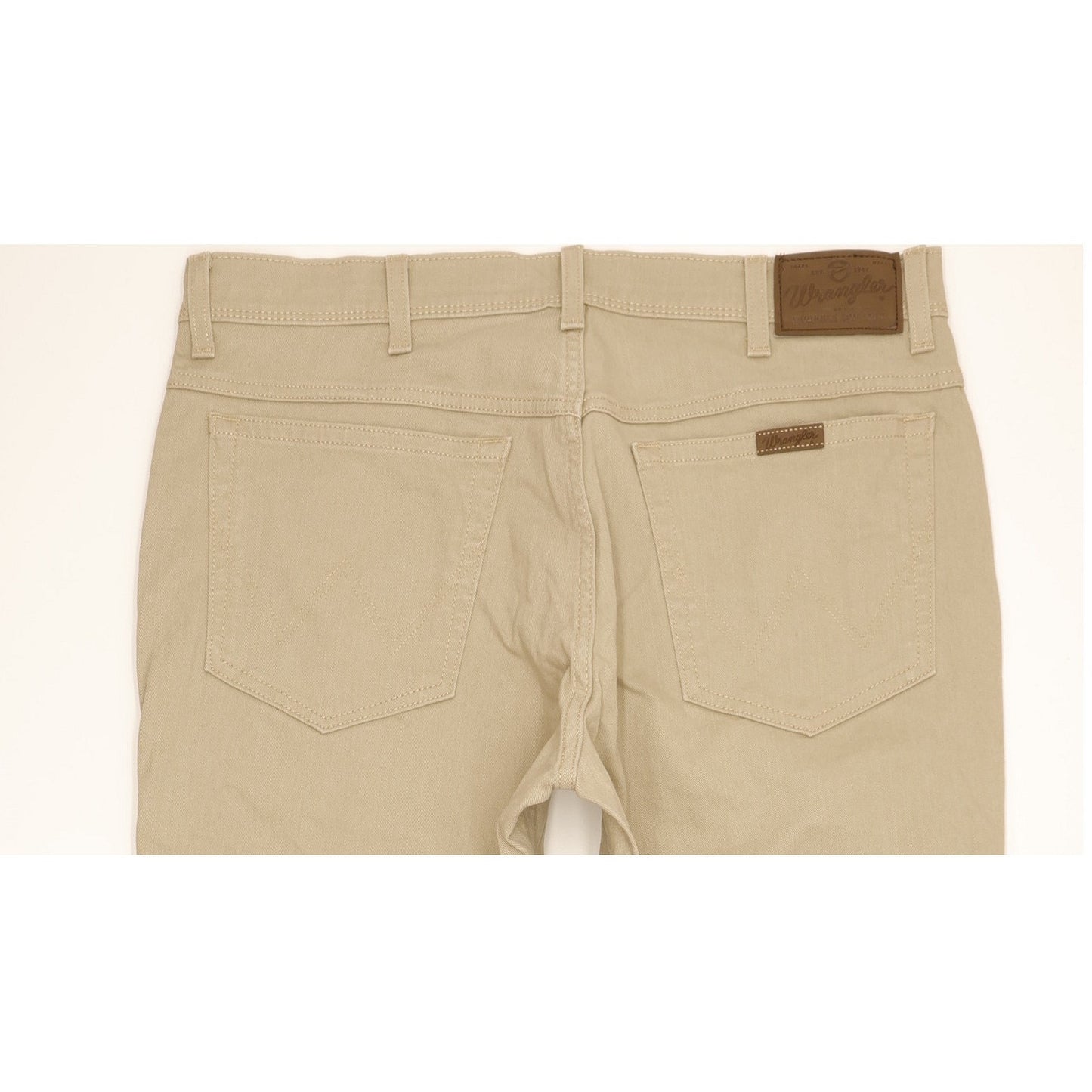 Wrangler Durable Quality Men Beige Straight Regular Stretch Jeans W36 L30