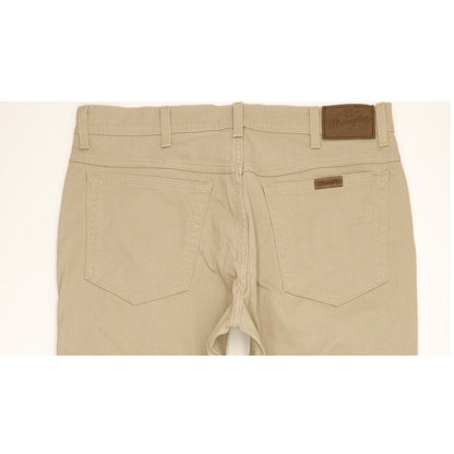 Wrangler Durable Quality Men Beige Straight Regular Stretch Jeans W36 L30
