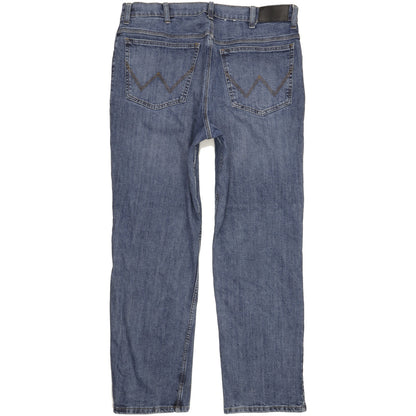 Wrangler Men Blue Straight Regular Stretch Jeans W38 L31
