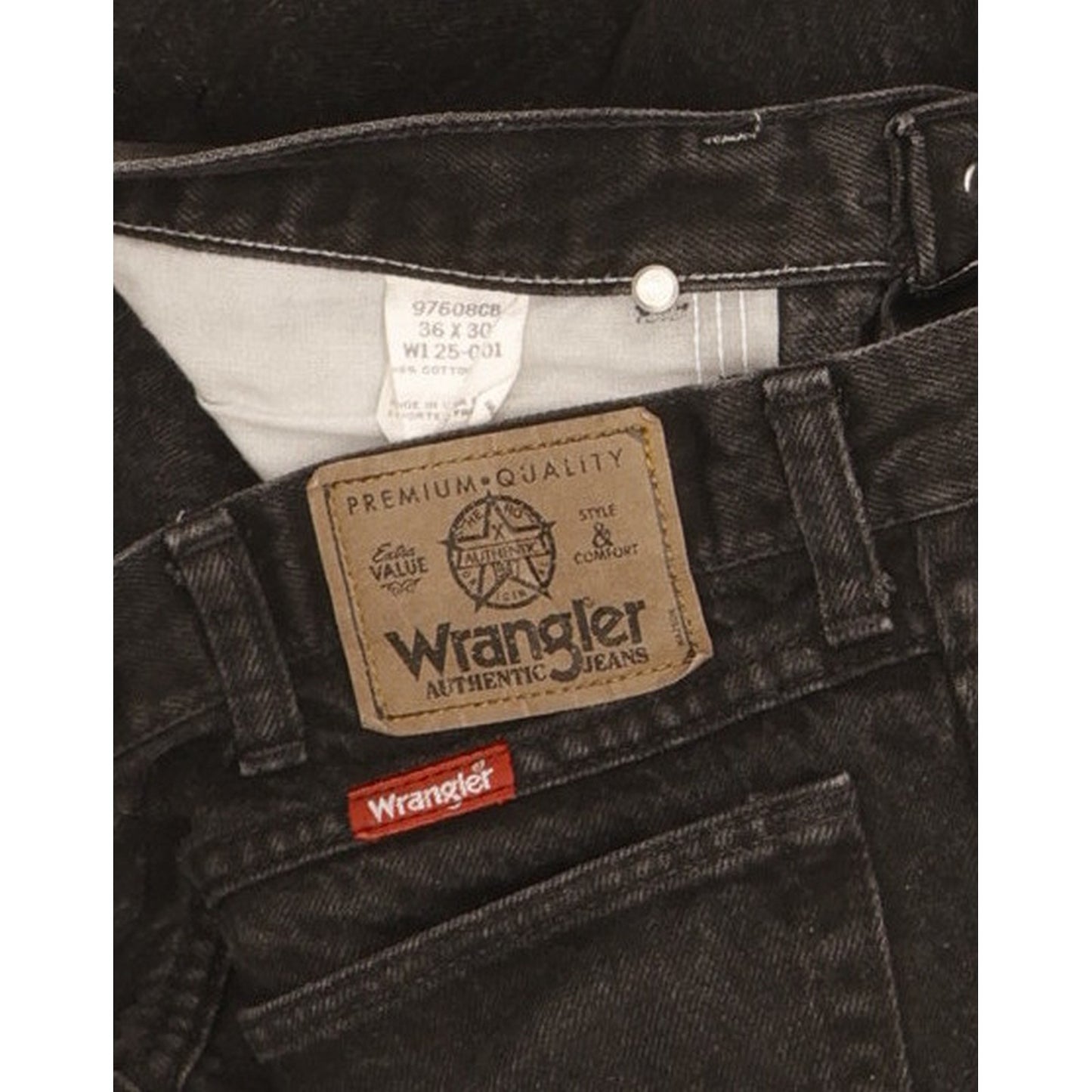 Wrangler Men Black Straight Regular Jeans W36 L29