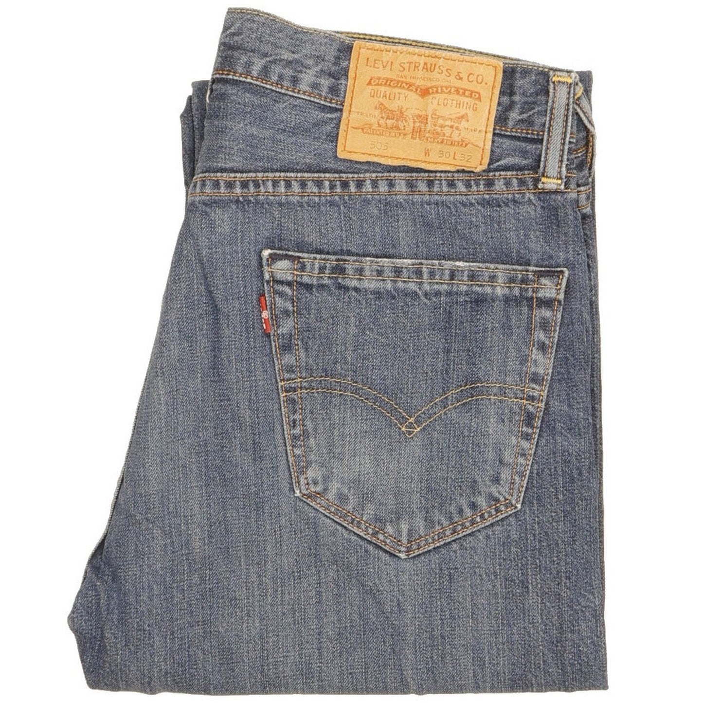Levi's 505 Men Blue Straight Regular Stretch Jeans W30 L29