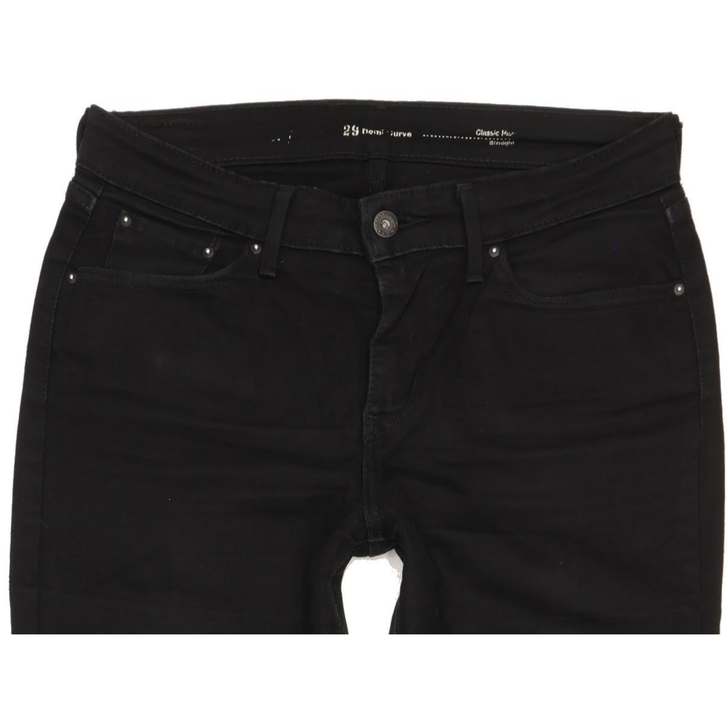 Levi's Demi Curve Women Black Straight Classic Stretch Jeans W29 L32