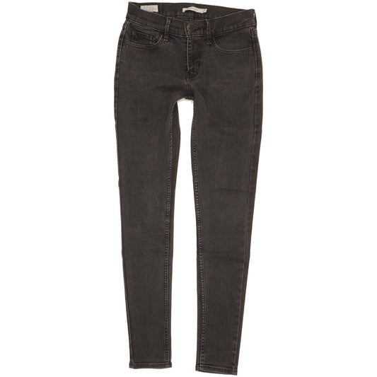 Levi's 710 Super Women Black Skinny Slim Stretch Jeans W27 L29
