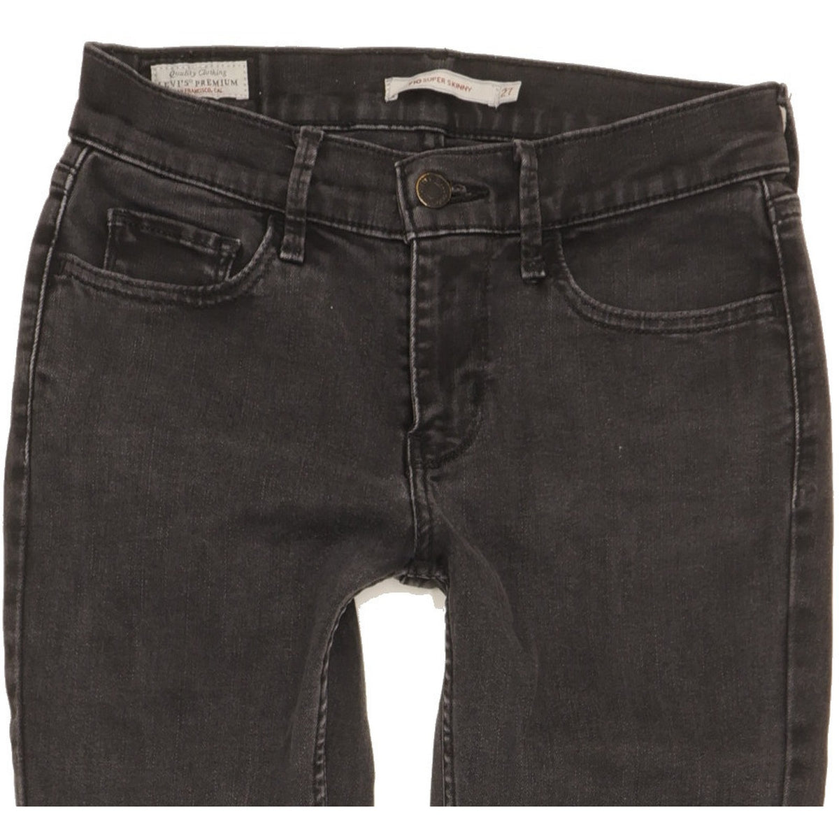 Levi's 710 Super Women Black Skinny Slim Stretch Jeans W27 L29