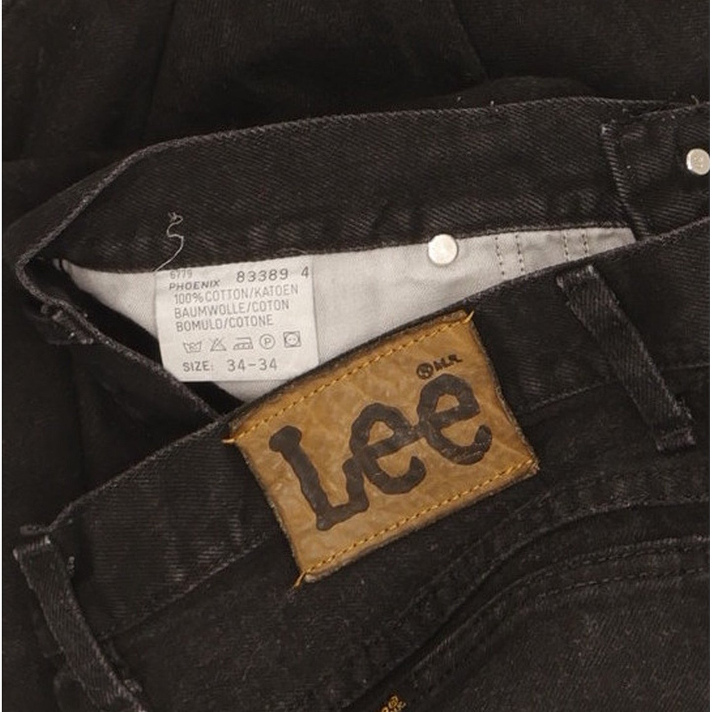 Lee Phoenix Men Black Straight Regular Jeans W34 L31