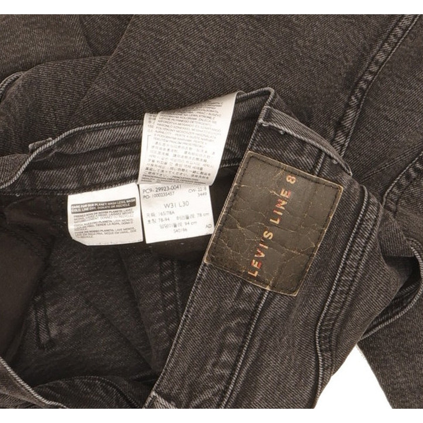 Levi's Line 8 Men Black Skinny Slim Stretch Jeans W31 L27