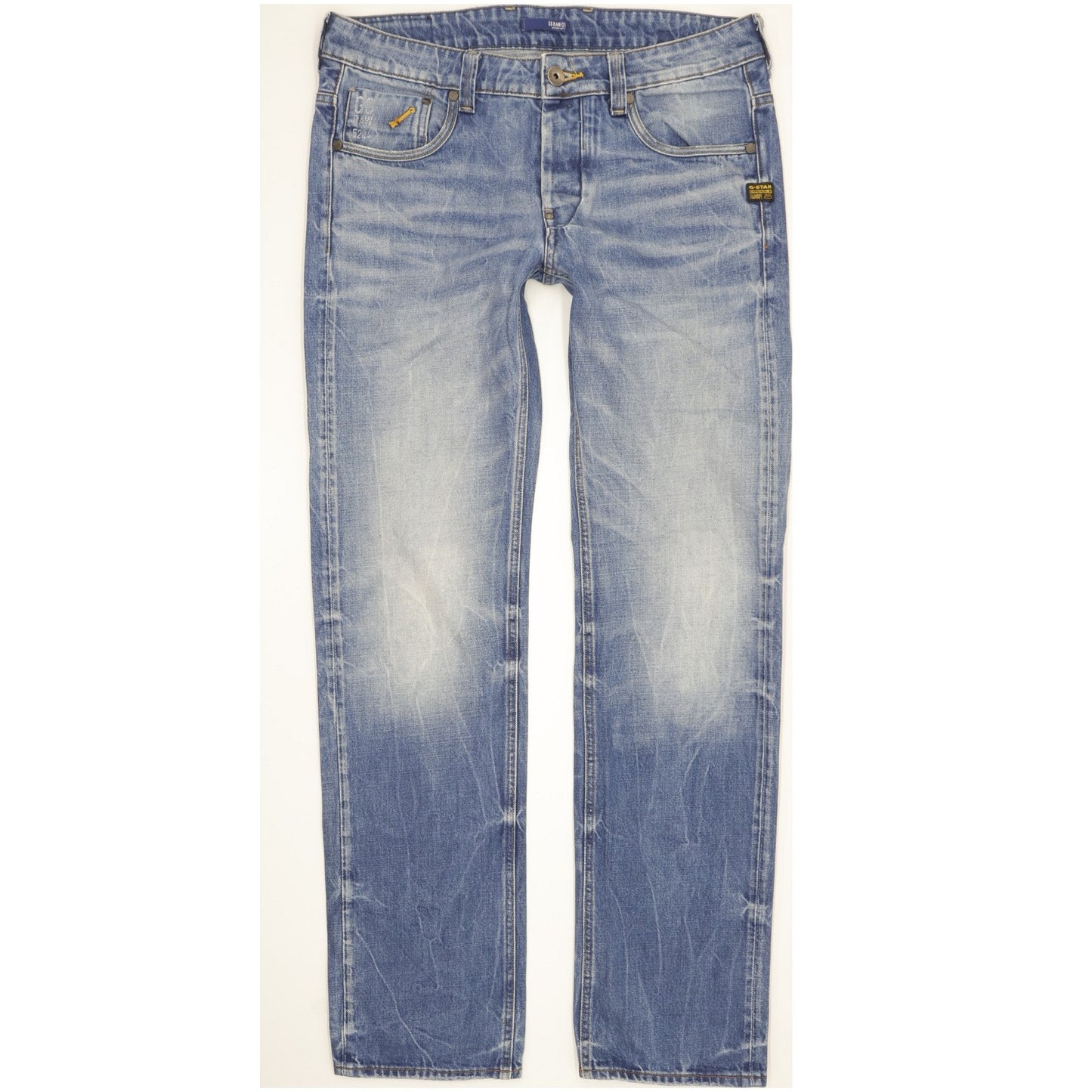 G-Star Attacc Men Blue Straight Slim Jeans W32 L33