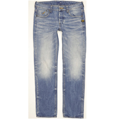 G-Star Attacc Men Blue Straight Slim Jeans W32 L33