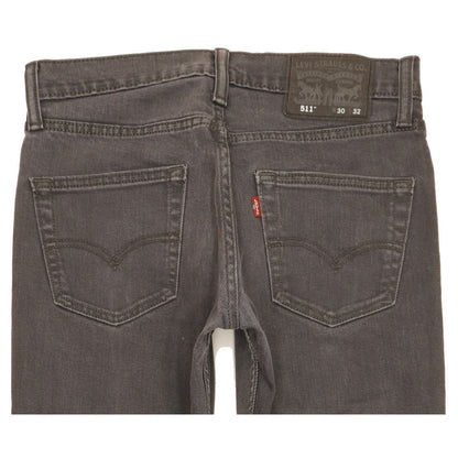 Levi's 511 Men Grey Straight Slim Stretch Jeans W30 L31