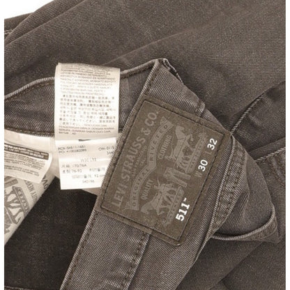 Levi's 511 Men Grey Straight Slim Stretch Jeans W30 L31