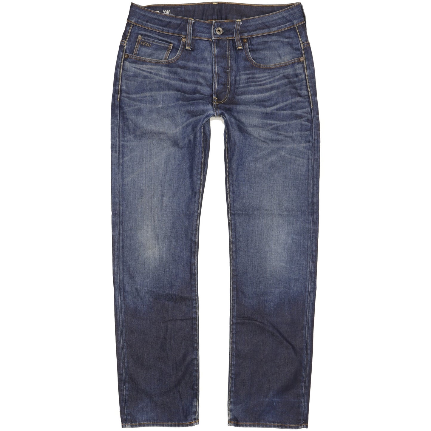 G-Star 3301 Men Blue Straight Regular Jeans W32 L30