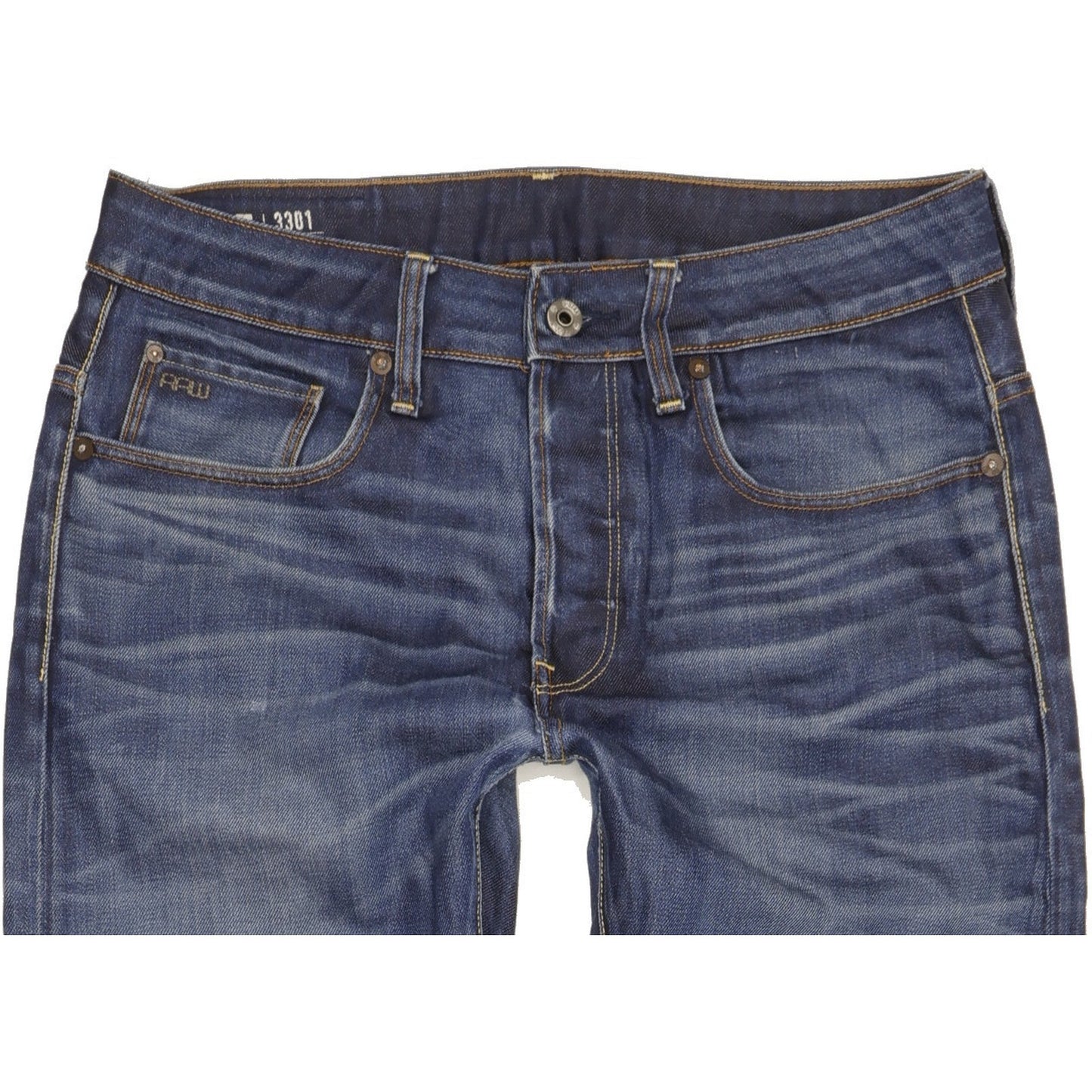 G-Star 3301 Men Blue Straight Regular Jeans W32 L30