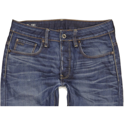 G-Star 3301 Men Blue Straight Regular Jeans W32 L30