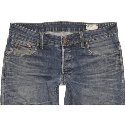 G-Star 3301 Men Blue Tapered Slim Jeans W34 L34