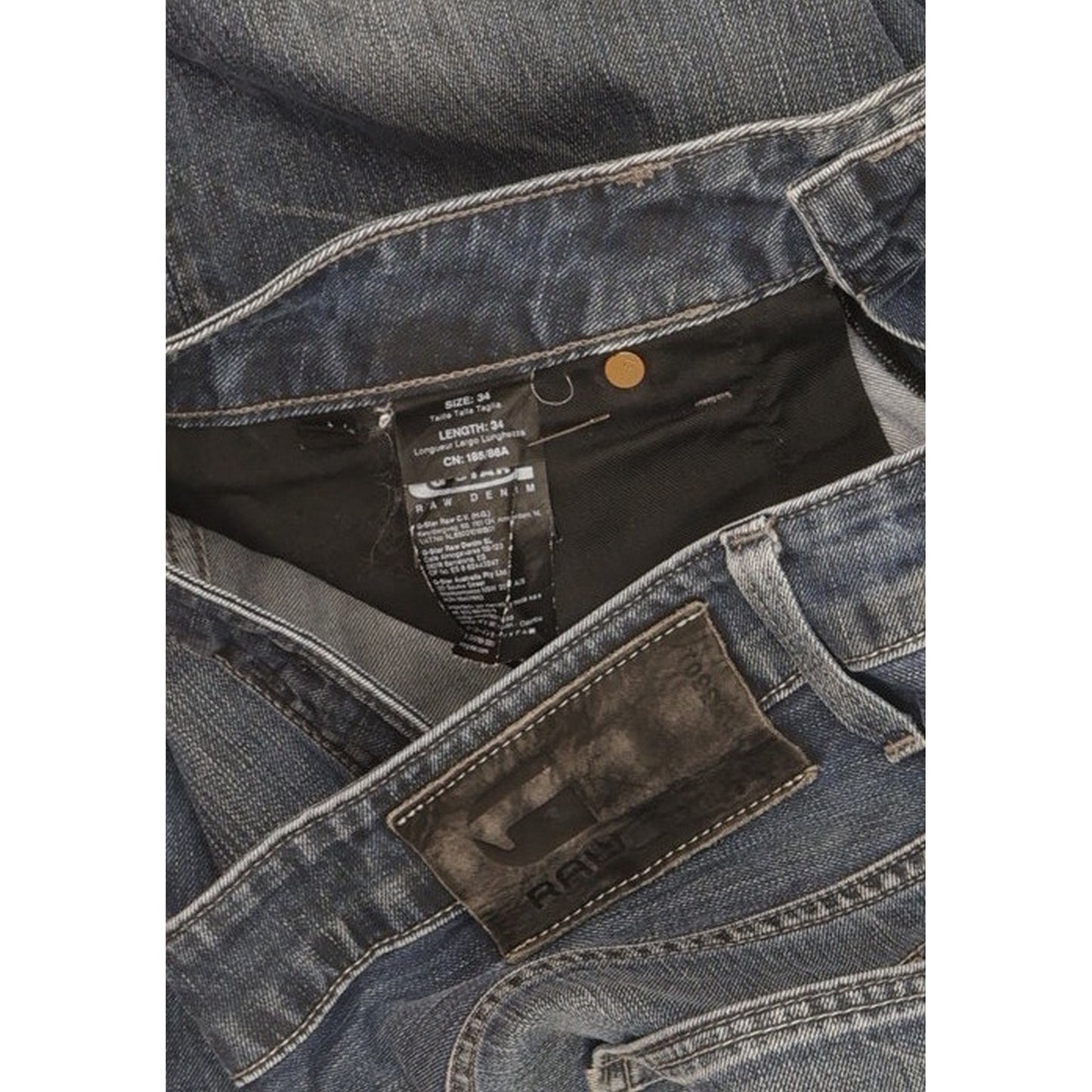 G-Star 3301 Men Blue Tapered Slim Jeans W34 L34