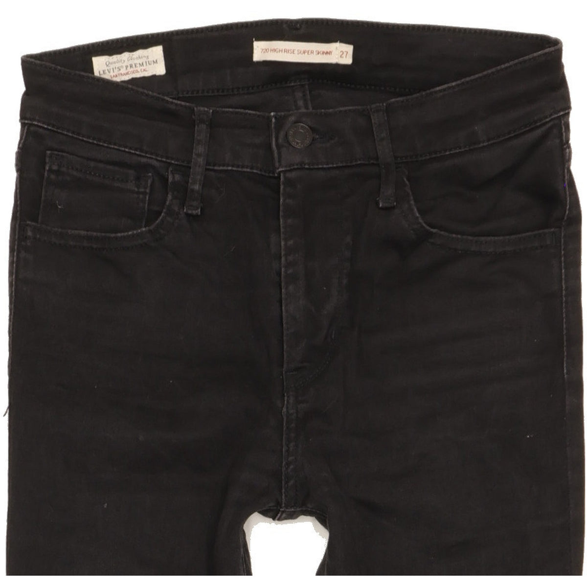 Levi's 720 Women Black Skinny Slim Stretch Jeans W27 L32