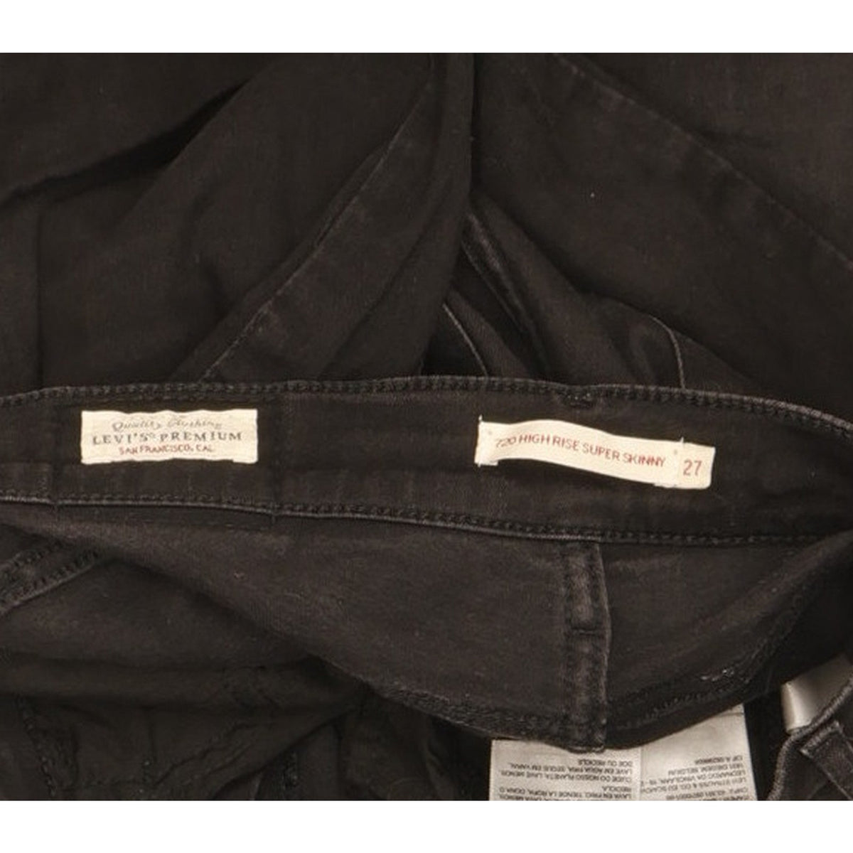 Levi's 720 Women Black Skinny Slim Stretch Jeans W27 L32