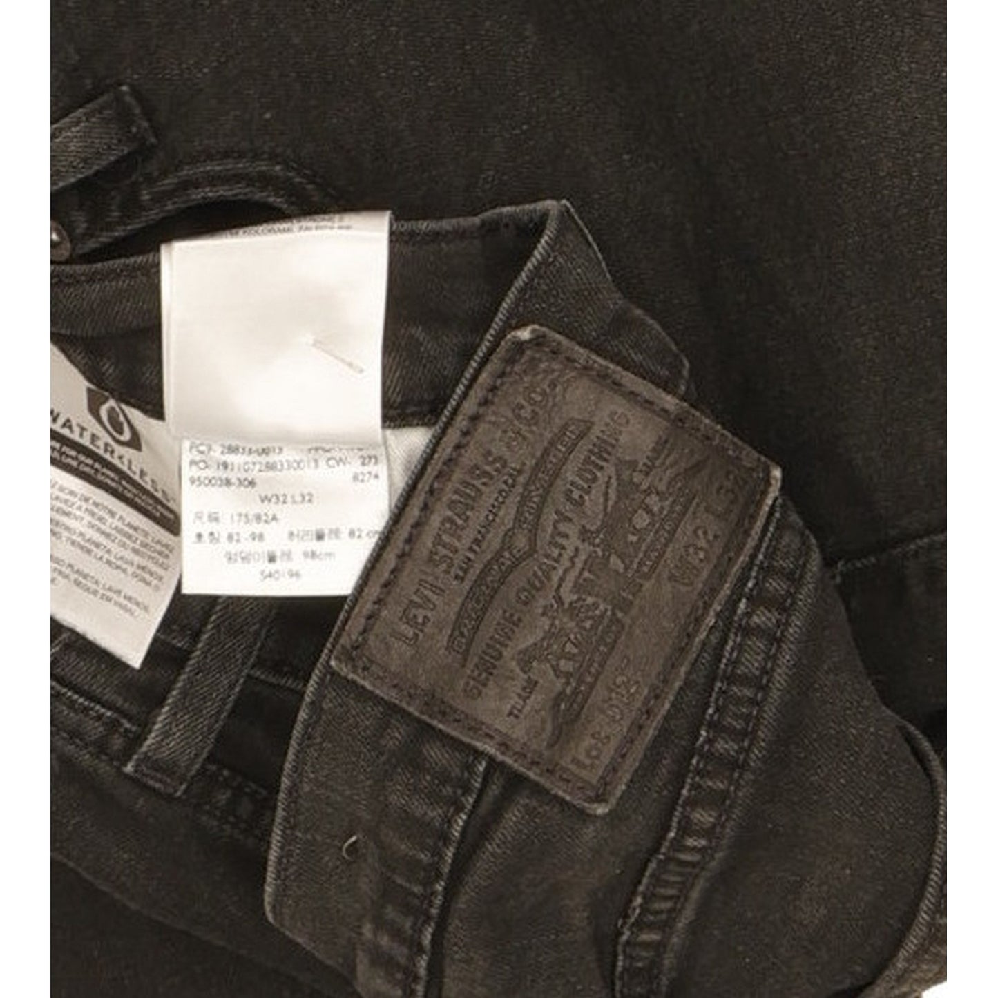 Levi's 512 Men Black Tapered Slim Stretch Jeans W32 L30