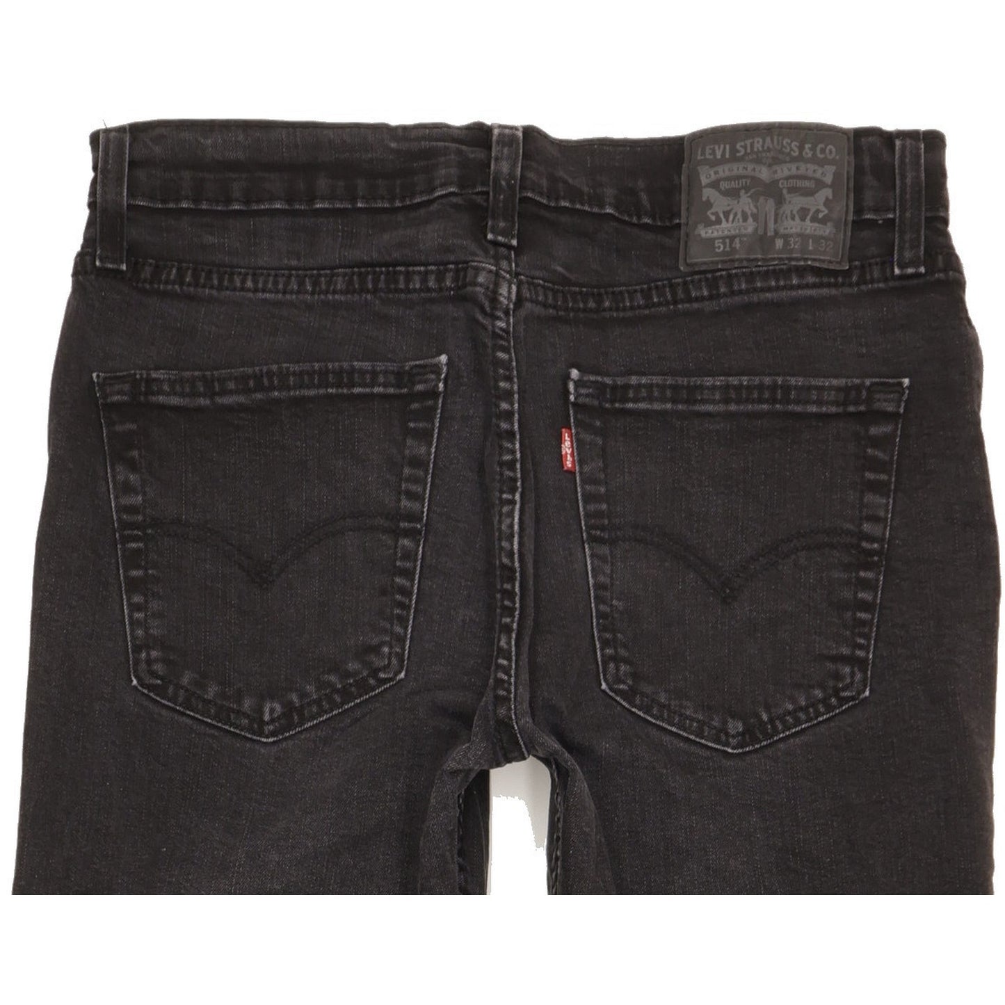 Levi's 514 Men Black Straight Slim Stretch Jeans W32 L30