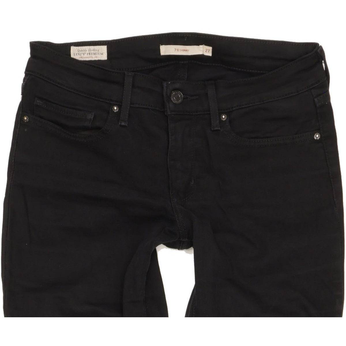 Levi's 711 Women Black Skinny Slim Stretch Jeans W27 L34