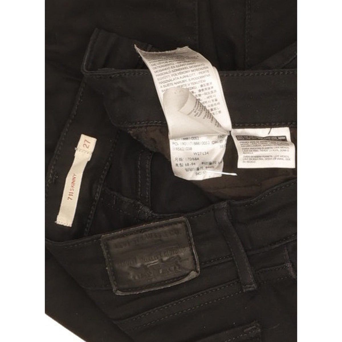 Levi's 711 Women Black Skinny Slim Stretch Jeans W27 L34