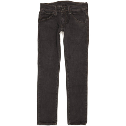 Levi's 504 Men Black Straight Regular Stretch Jeans W32 L32