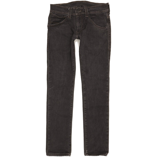 Levi's 504 Men Black Straight Regular Stretch Jeans W32 L32