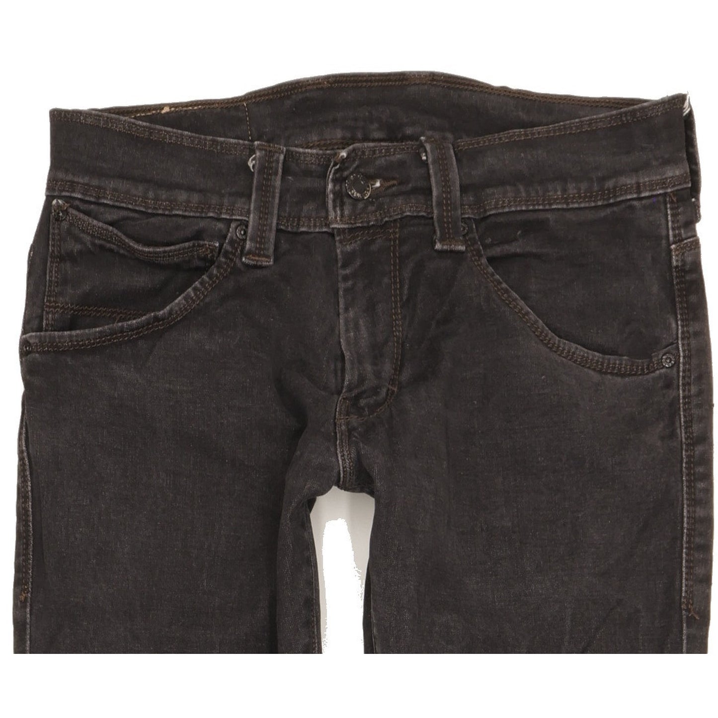 Levi's 504 Men Black Straight Regular Stretch Jeans W32 L32