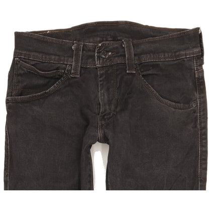 Levi's 504 Men Black Straight Regular Stretch Jeans W32 L32