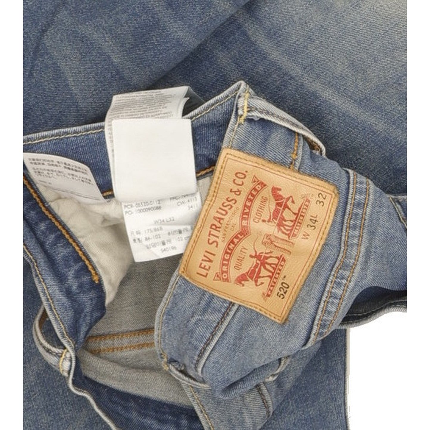 Levi's 520 Men Blue Skinny Slim Stretch Jeans W34 L29