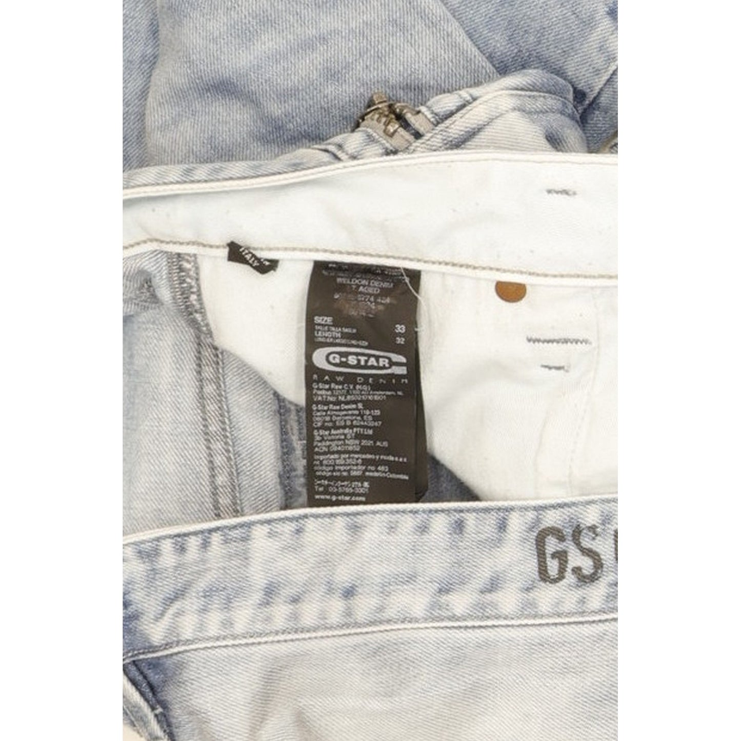 G-Star New Riley Men Blue Tapered Loose Jeans W33 L32