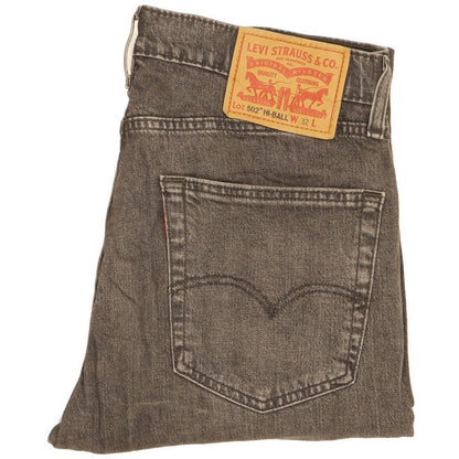 Levi's 502 Hi-Ball Men Black Tapered Regular Stretch Jeans W32 L29