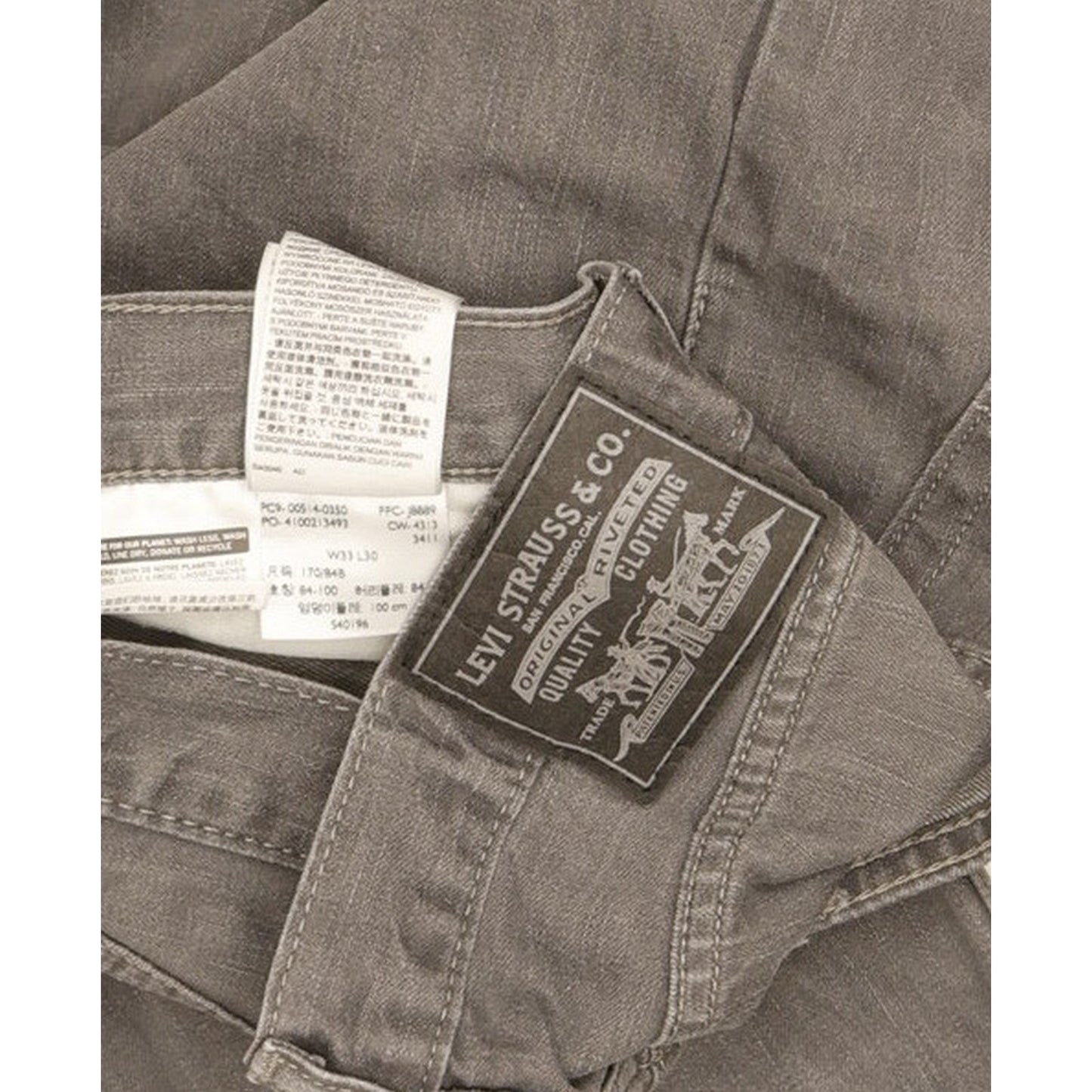 Levi's 514 Men Grey Straight Regular Jeans W33 L28