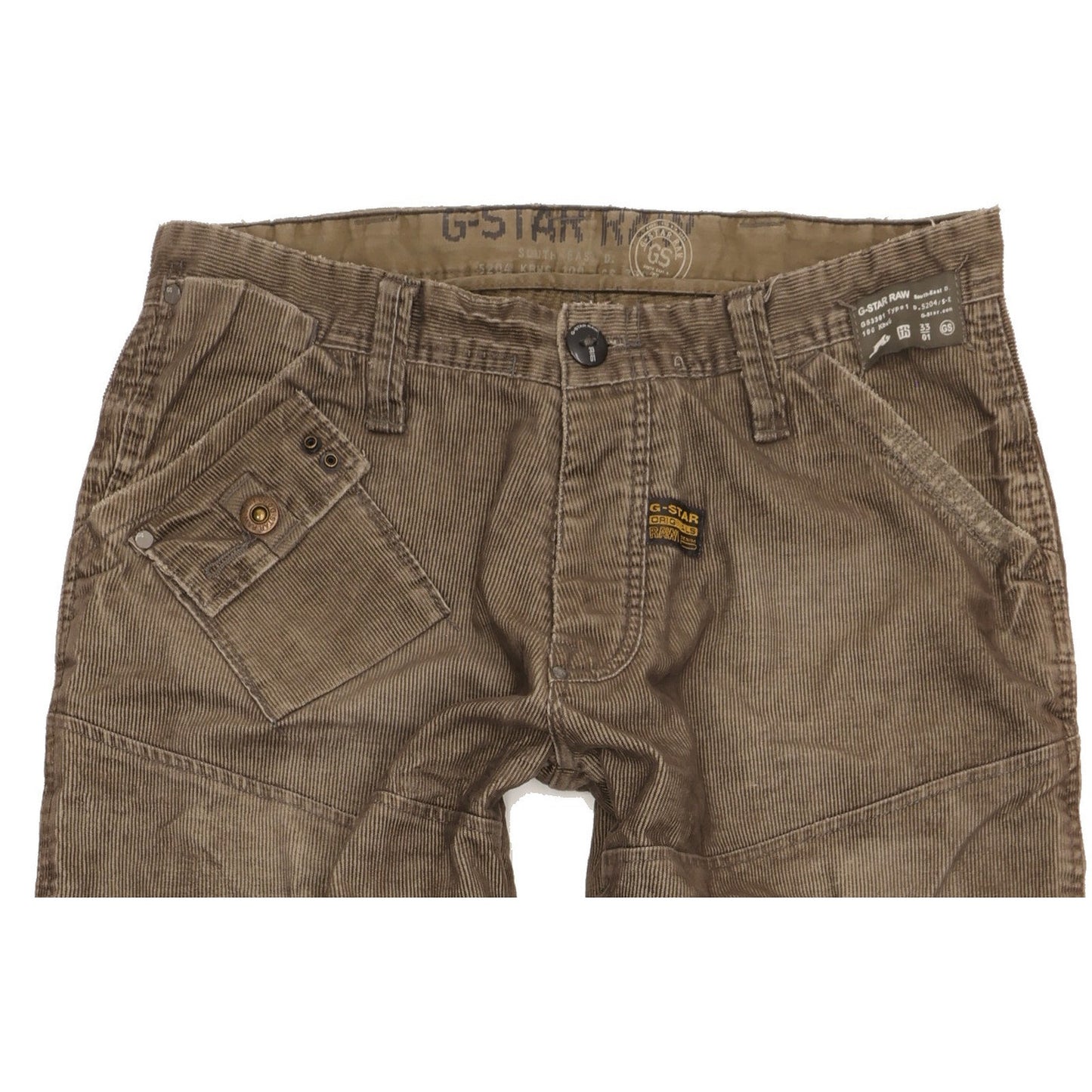 G-Star Elwood Men Brown Straight Regular Trousers W34 L34