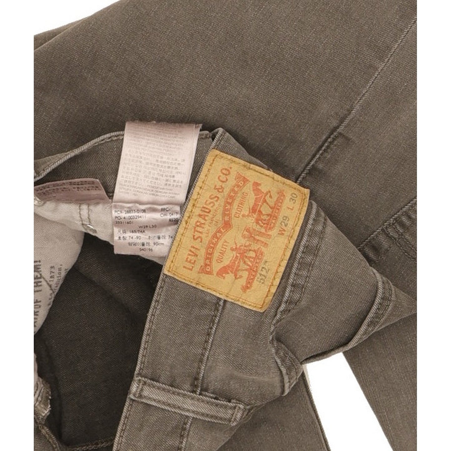 Levi's 512 Men Grey Tapered Slim Stretch Jeans W29 L28