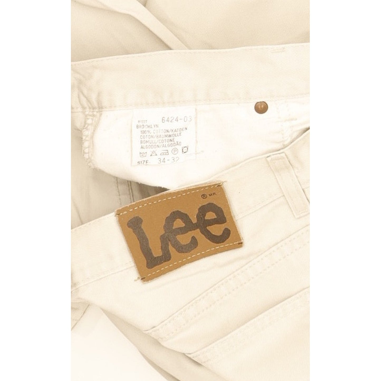 Lee Brooklyn Men Beige Straight Regular Jeans W34 L32