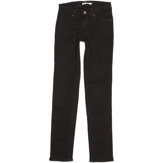 Levi's 712 Women Black Straight Slim Stretch Jeans W26 L33