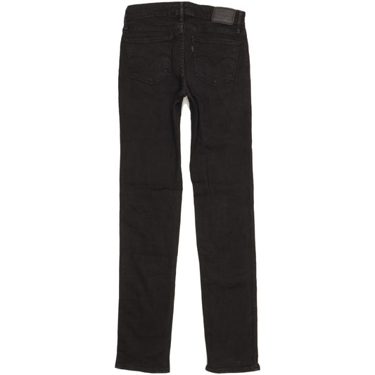 Levi's 712 Women Black Straight Slim Stretch Jeans W26 L33