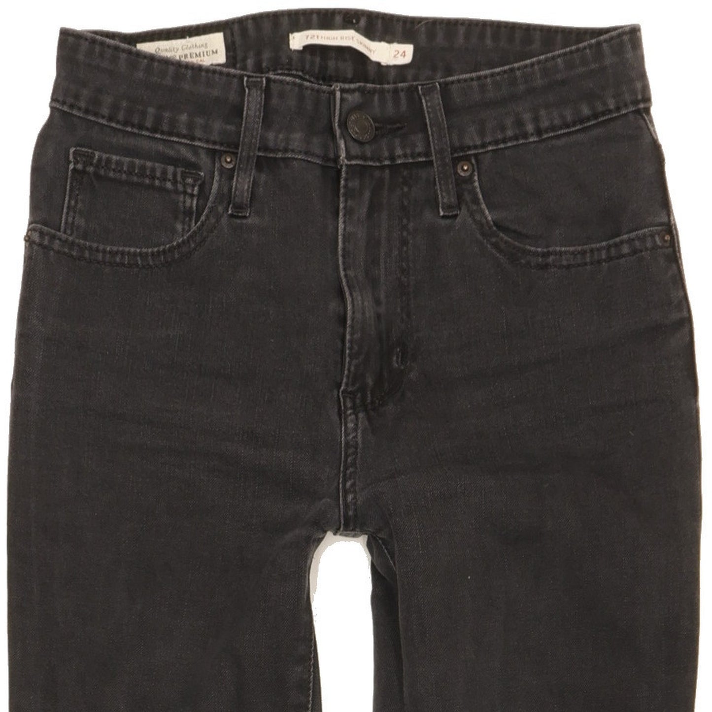 Levi's 721 Women Black Skinny Slim Stretch Jeans W24 L25