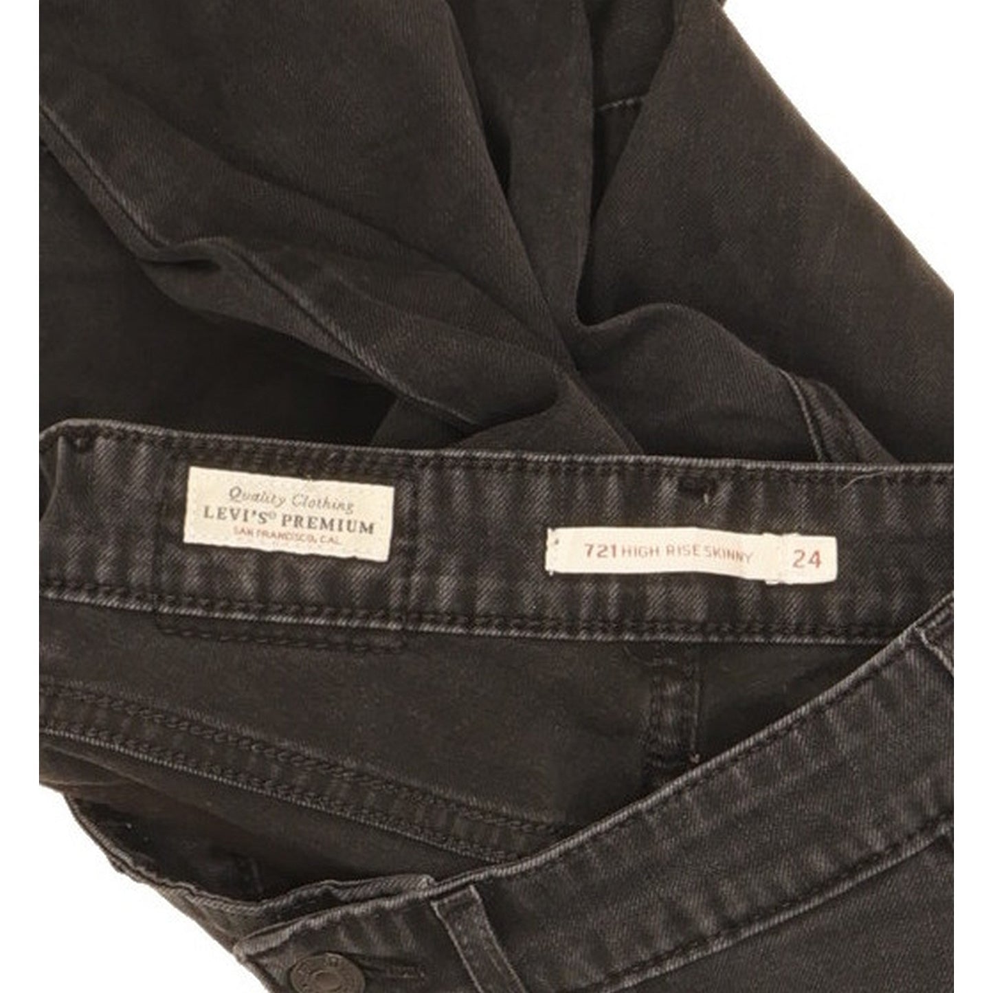 Levi's 721 Women Black Skinny Slim Stretch Jeans W24 L25