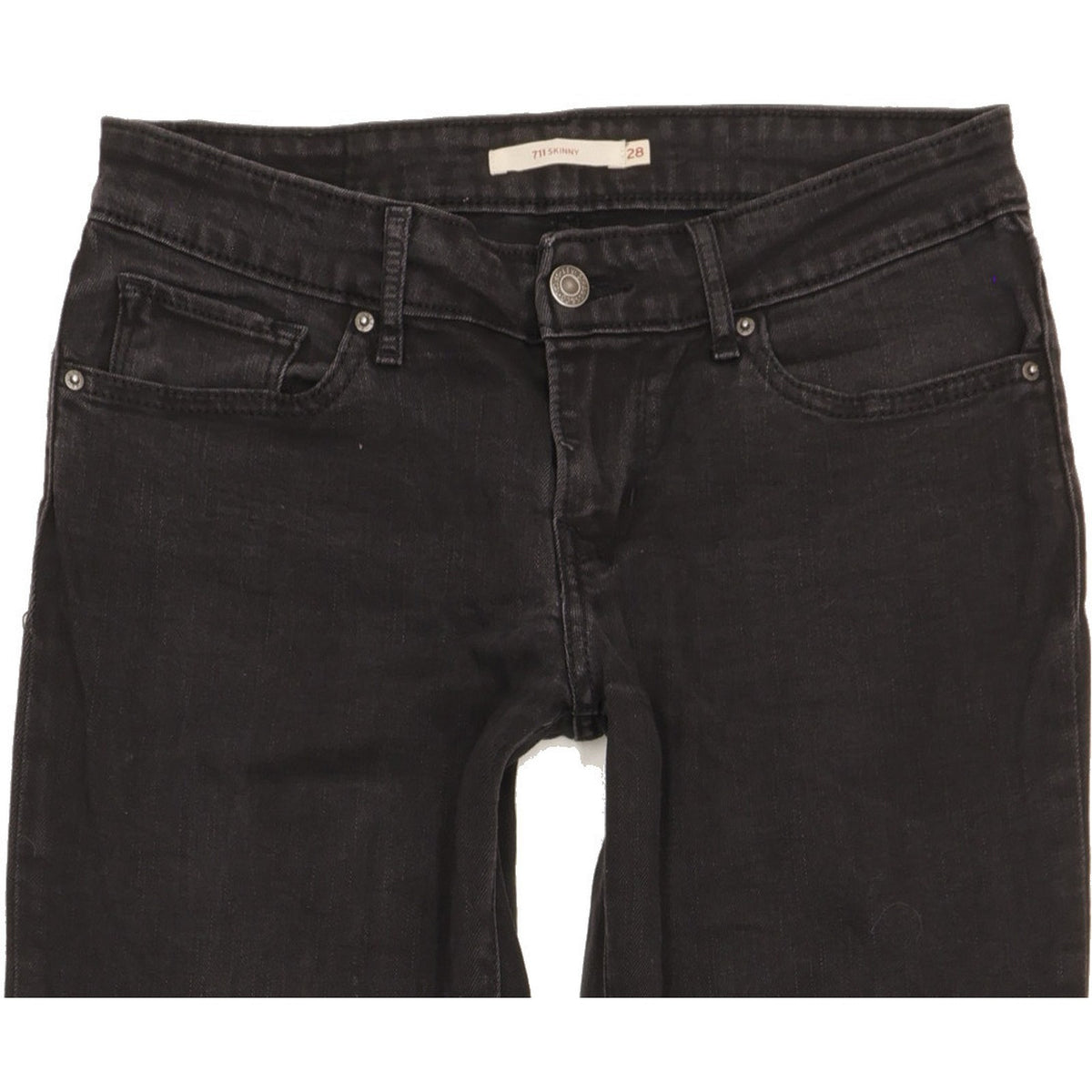 Levi's 711 Women Black Skinny Slim Stretch Jeans W28 L31