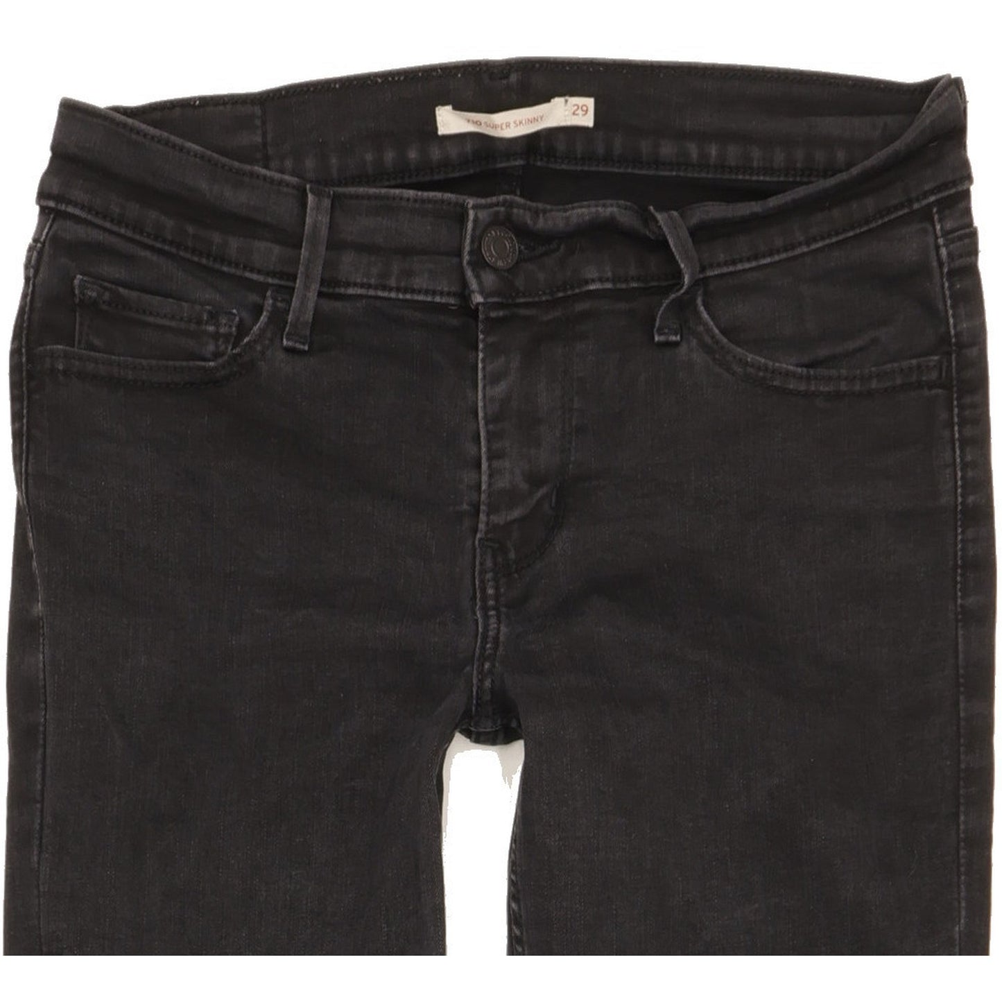 Levi's 710 Super Women Black Skinny Slim Stretch Jeans W29 L30