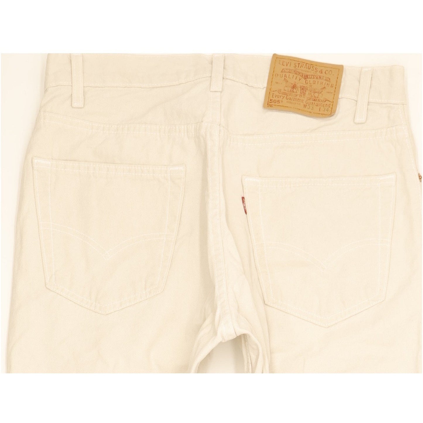 Levi's 505 Made in USA Men Beige Straight Regular Jeans W33 L34